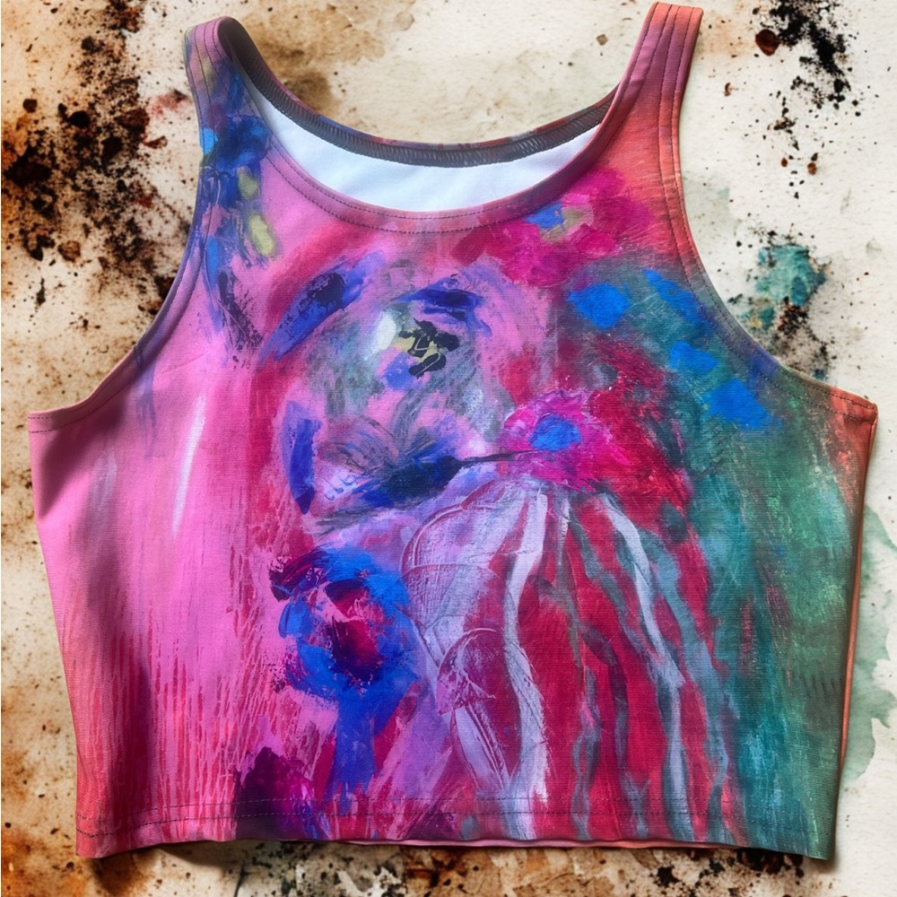 BRAND NEW Athletic Crop Tank Top Bird of Paradise
